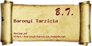 Baronyi Tarzícia névjegykártya